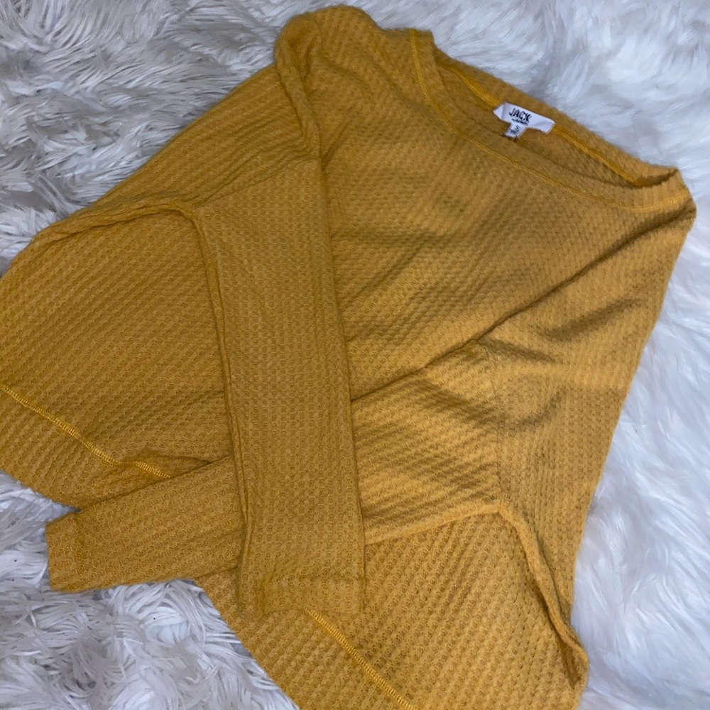 JACK by BBDakota Mustard Waffle Sweater/Shirt